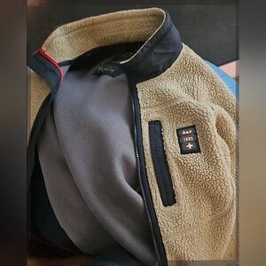 Abercrombie and Fitch Retro X Deep Pile Sherpa Fleece Jacket Beige Men Size  2xl